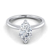 แหวนหมั้นทองคำขาว 14K Marquise Round Comfort Fit Claw Prong Solitaire