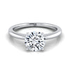 Platinum Round Brilliant  Round Comfort Fit Claw Prong Solitaire Engagement Ring