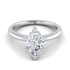 14K White Gold Marquise   Round Comfort Fit Claw Prong Solitaire Engagement Ring