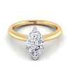 แหวนหมั้นเพชร Marquise Round Comfort Fit Claw Prong Solitaire 18K