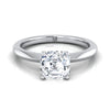 แหวนหมั้นทองขาว 14K Asscher Cut Petite Knife Edge Solitaire