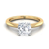 แหวนหมั้นทอง 14K Asscher Cut Petite Knife Edge Solitaire