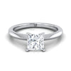 Platinum Princess Cut  Petite Knife Edge Solitaire Engagement Ring