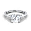 แหวนหมั้นทองคำขาว 14K Asscher Cut Elegant Cathedral Solitaire