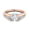 14K Rose Gold Cushion แหวนหมั้นมหาวิหารโซลิแทร์หรูหรา