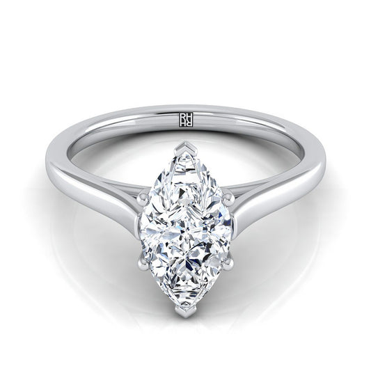 แหวนหมั้นแพลตตินัม Marquise Elegant Cathedral Solitaire