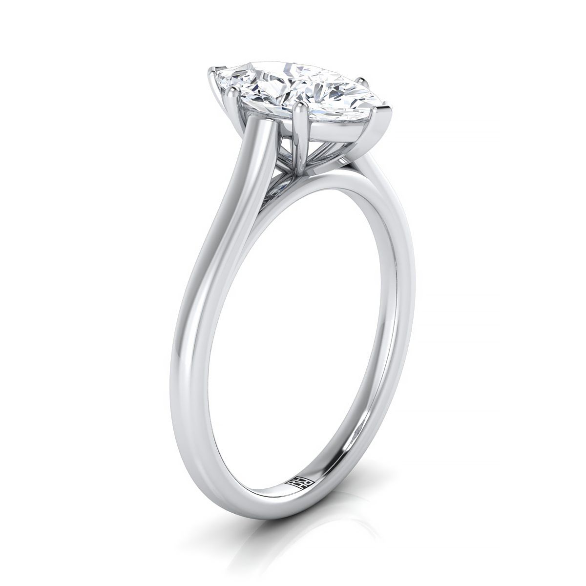 แหวนหมั้นแพลตตินัม Marquise Elegant Cathedral Solitaire