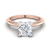 14K Rose Gold Cushion  Classic Low Base Solitaire Engagement Ring