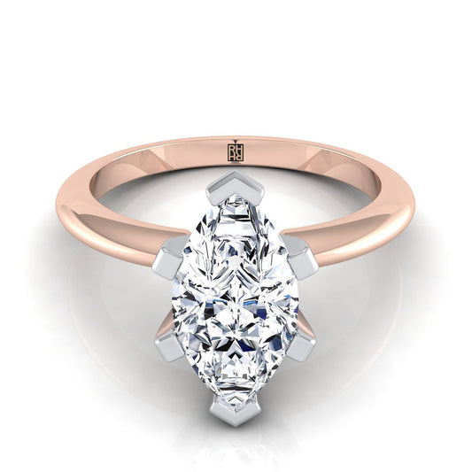 14K Rose Gold Marquise   Classic Low Base Solitaire Engagement Ring