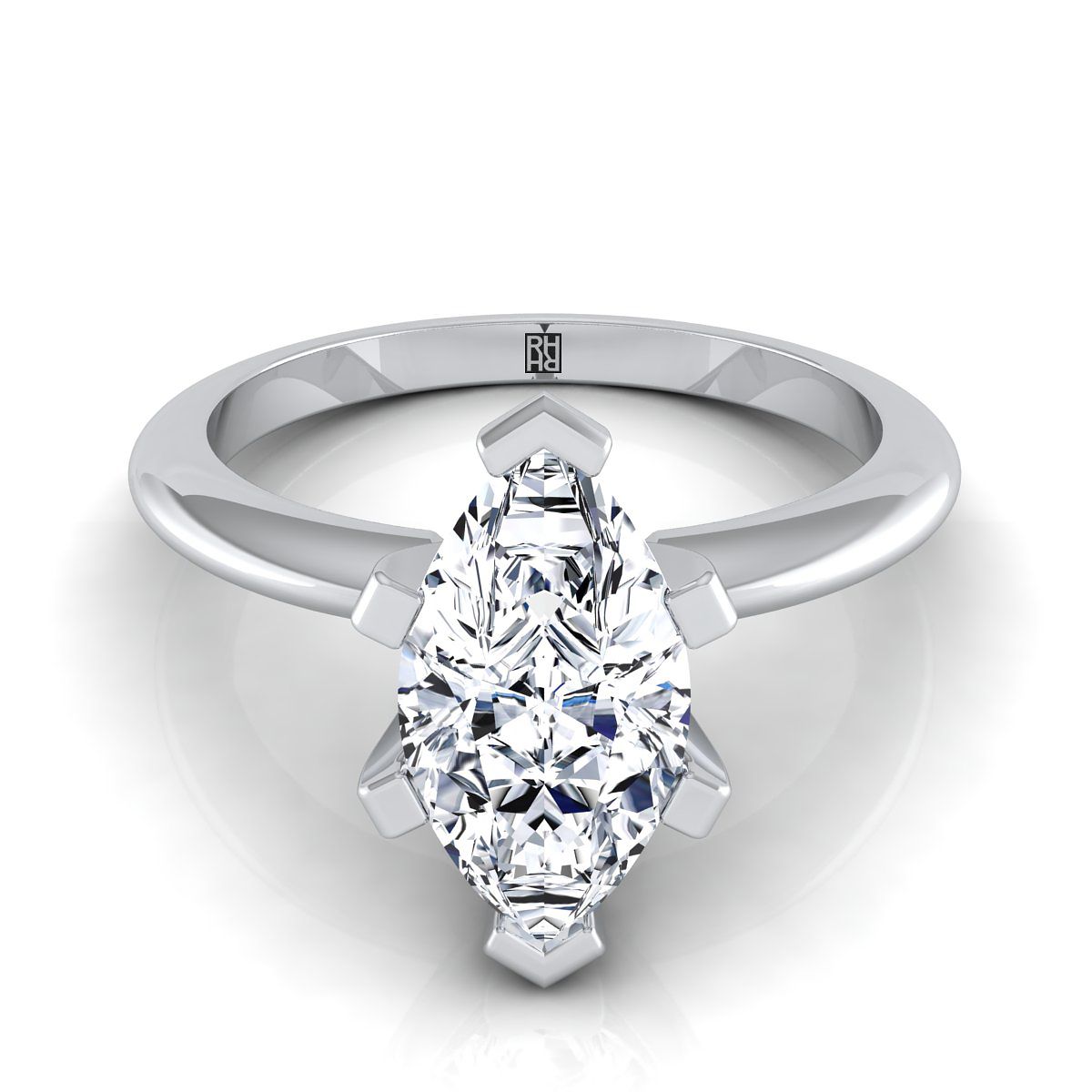 Platinum Marquise   Classic Low Base Solitaire Engagement Ring