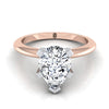 แหวนหมั้นเพชร 14K Rose Gold Pear Center Classic Low Base Solitaire