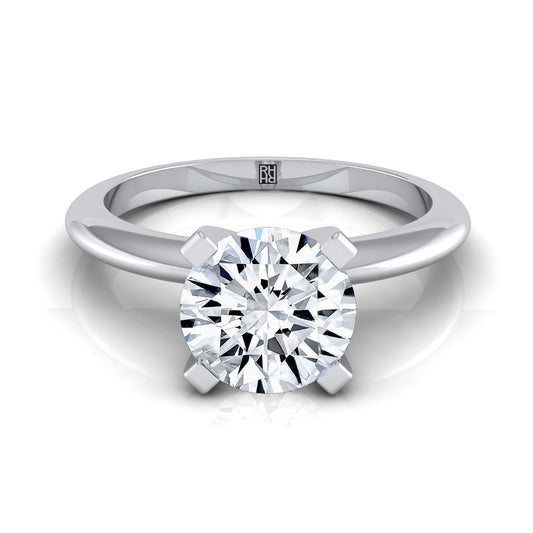 Platinum Round Brilliant  Classic Low Base Solitaire Engagement Ring