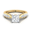 แหวนหมั้นเพชรทรง Princess Cut 14K Yellow Gold Princess Cut -3/8ctw