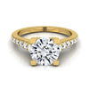 แหวนหมั้นเพชรแท้ 14K Yellow Gold Round Brilliant Pave Prong -1/2ctw