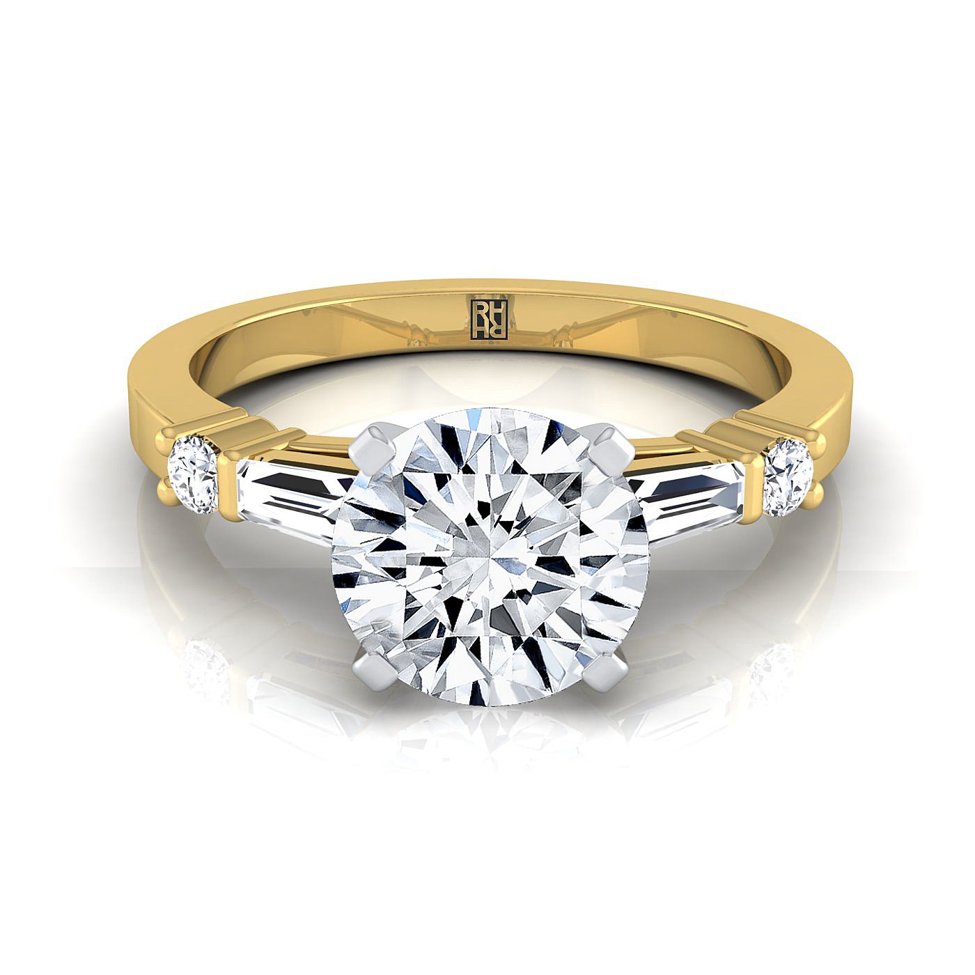 Round ring with baguettes hot sale