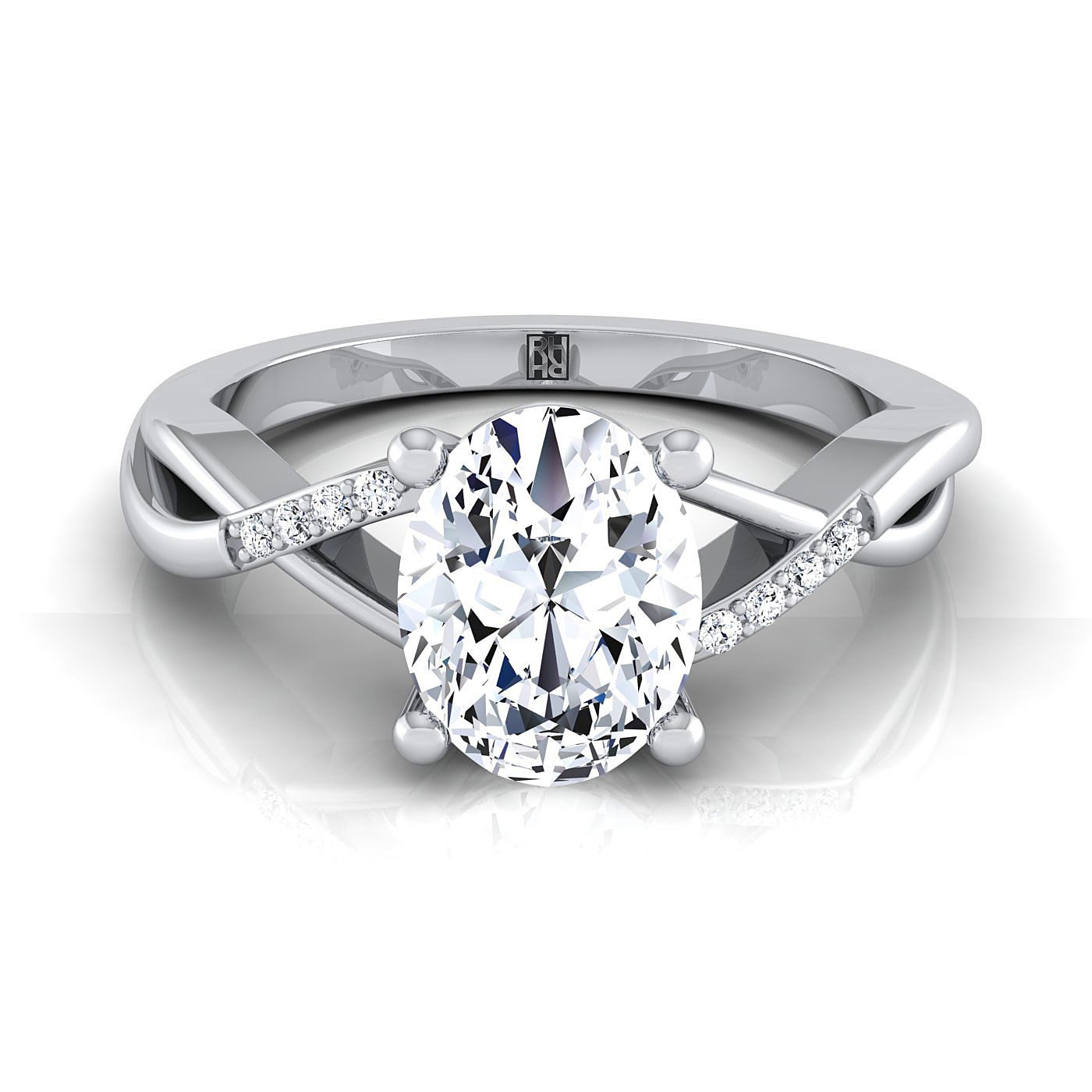 Oval twisted engagement ring online