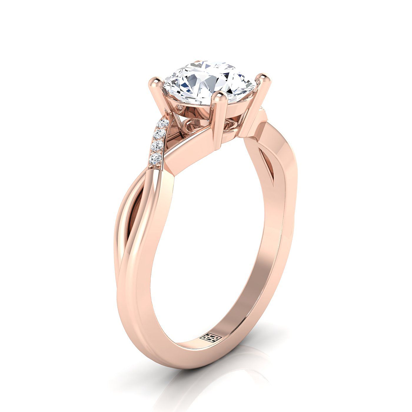 แหวนหมั้นเพชรทรงหยดน้ำ 14K Rose Gold