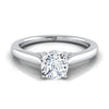 Platinum Cushion Scroll Gallery Comfort Fit Solitaire Engagement Ring