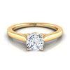 แหวนหมั้น Cushion Scroll เยลโลว์โกลด์ 14K รุ่น Comfort Fit Solitaire