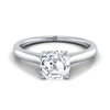 Platinum Asscher Cut Cathedral Solitaire เซอร์ไพรส์แหวนหมั้นหินลับ