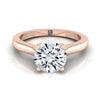 แหวนหมั้นเพชร 14K Rose Gold Round Brilliant Comfort Fit Cathedral Solitaire Diamond