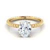 14K Yellow Gold Diamond Twisted Rope Solitaire พร้อมแหวนหมั้นหินเซอร์ไพรส์