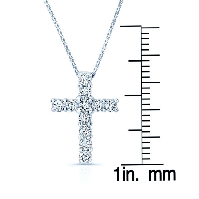 จี้เพชรง่าม Petite Cross ตัวเรือนไวท์โกลด์ 14k