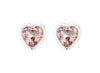 Morganite รูปหัวใจและต่างหูทองคำขาว 14k