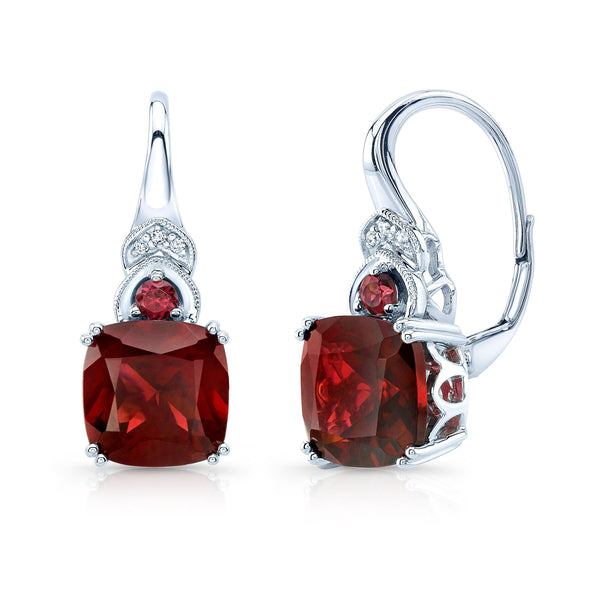 Rhodolite Garnet Solid 14KG Earrings