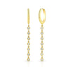 Diamond Milgrained Dangle Earring With Huggie Top In 14k Yellow Gold