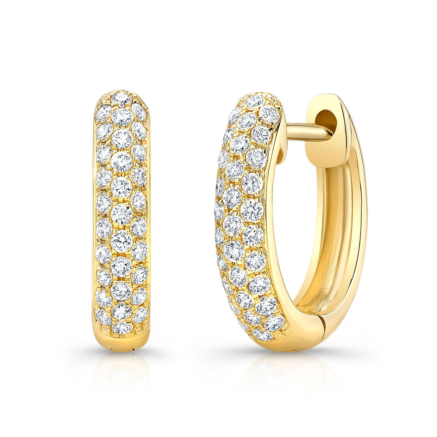 3/8 CTW Marquise Caydia Lab Grown Diamond Huggie Dangle Earrings 14K Yellow  Gold | Charles & Colvard