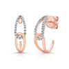 Diamond Pave And High Polish Teardrop Interlink Earrings In 14k Rose Gold