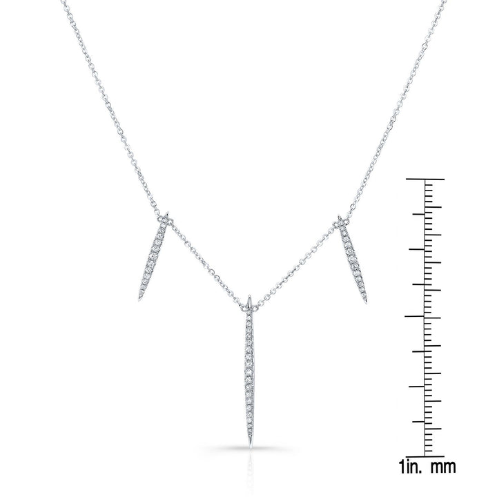 สร้อยคอเพชร Pave Icicles ทองคำขาว 14k (16-18 In Adj Chn)