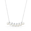 Freshwater Pearl Bar Necklace In 14k White Gold, 16-18 Inch Chain