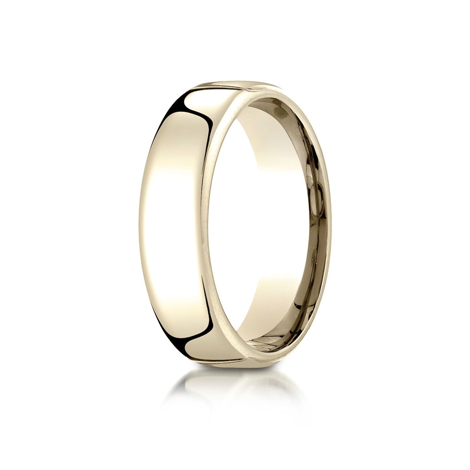 14k Yellow Gold Flat Comfort Fit Wedding Band Ring