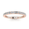 แหวนไพลินเจียระไนเพชรกลมตั้ง Eternity Ring กุหลาบทอง 14k (1.37 กะรัต Tw.) ขนาดแหวน 5