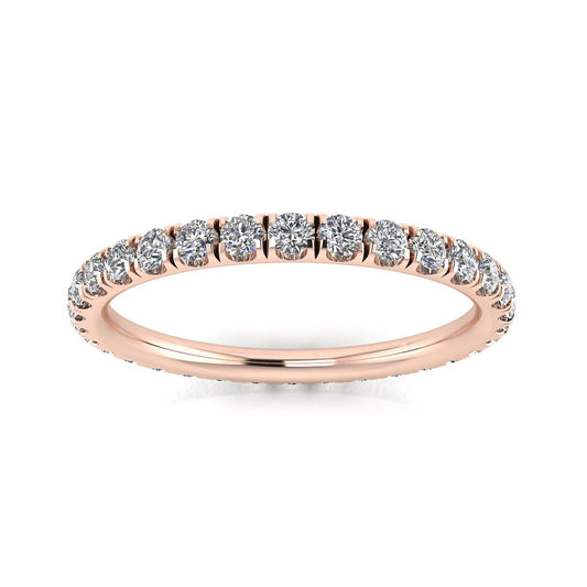 แหวนง่ามเพชรทรงกลมบริลเลียนท์คัทแบบแยกส่วนขนาดแหวน 14k Rose Gold (0.7ct. Tw.) ขนาด 6