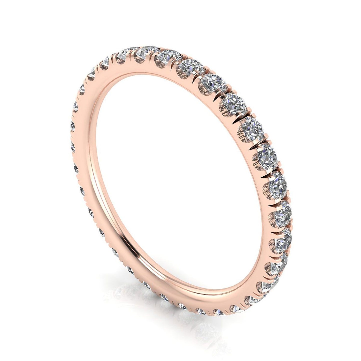 Round Brilliant Cut Diamond Split Prong Set Eternity Ring In 14k Rose Gold  (0.47ct. Tw.) Ring Size 6