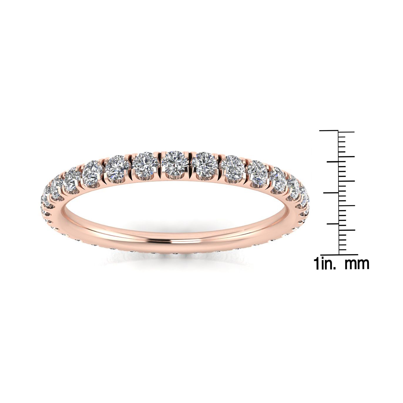 Round Brilliant Cut Diamond Split Prong Set Eternity Ring In 14k Rose Gold  (0.47ct. Tw.) Ring Size 6