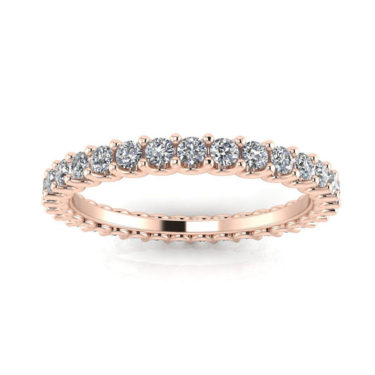 แหวนเพชรเจียระไนทรงกลม Brilliant Cut ที่ใช้ร่วมกันแหวนนิรันดร์ขนาดแหวน 14k Rose Gold (0.86ct. Tw.) 5