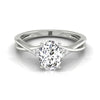 Plat Fancy Oval Twisted Shank Double Hidden Halo Engagement Ring With 35 Prong Set Round Diamonds Sz 7.5