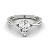 14kw Pear Twisted Shank Hidden Halo Solitaire Engagement Ring With 17 Prong Set Round Diamonds Sz 7.5