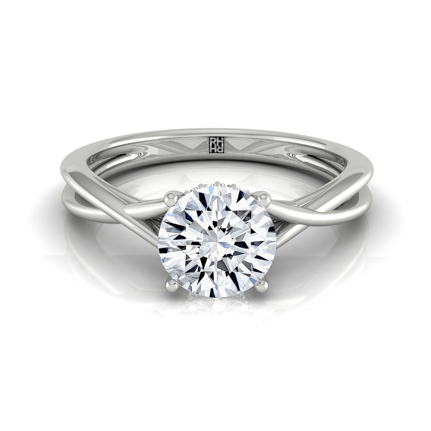 Prong Set deals Round Diamond Split Shank Promise Ring