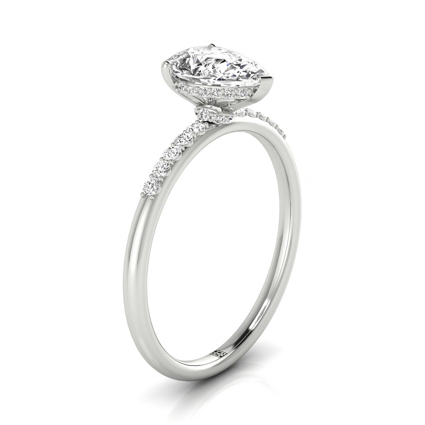 Double hidden halo engagement ring shop