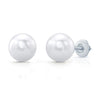 White 7-7.5mm Akoya Pearl Stud Earrings In 14k White Gold