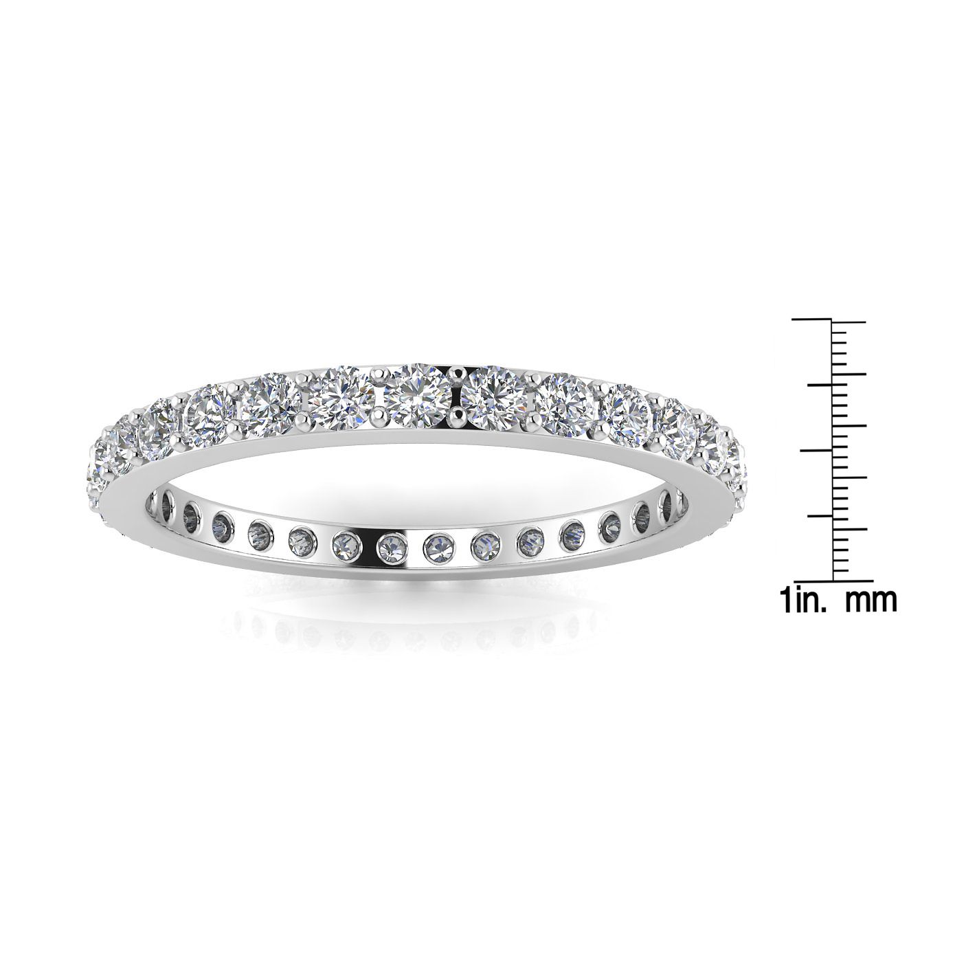 แหวนไพลินเจียระไนเพชรกลมตั้ง Eternity Ring ในแพลตตินัม (0.48 กะรัต Tw.) ขนาดแหวน 7