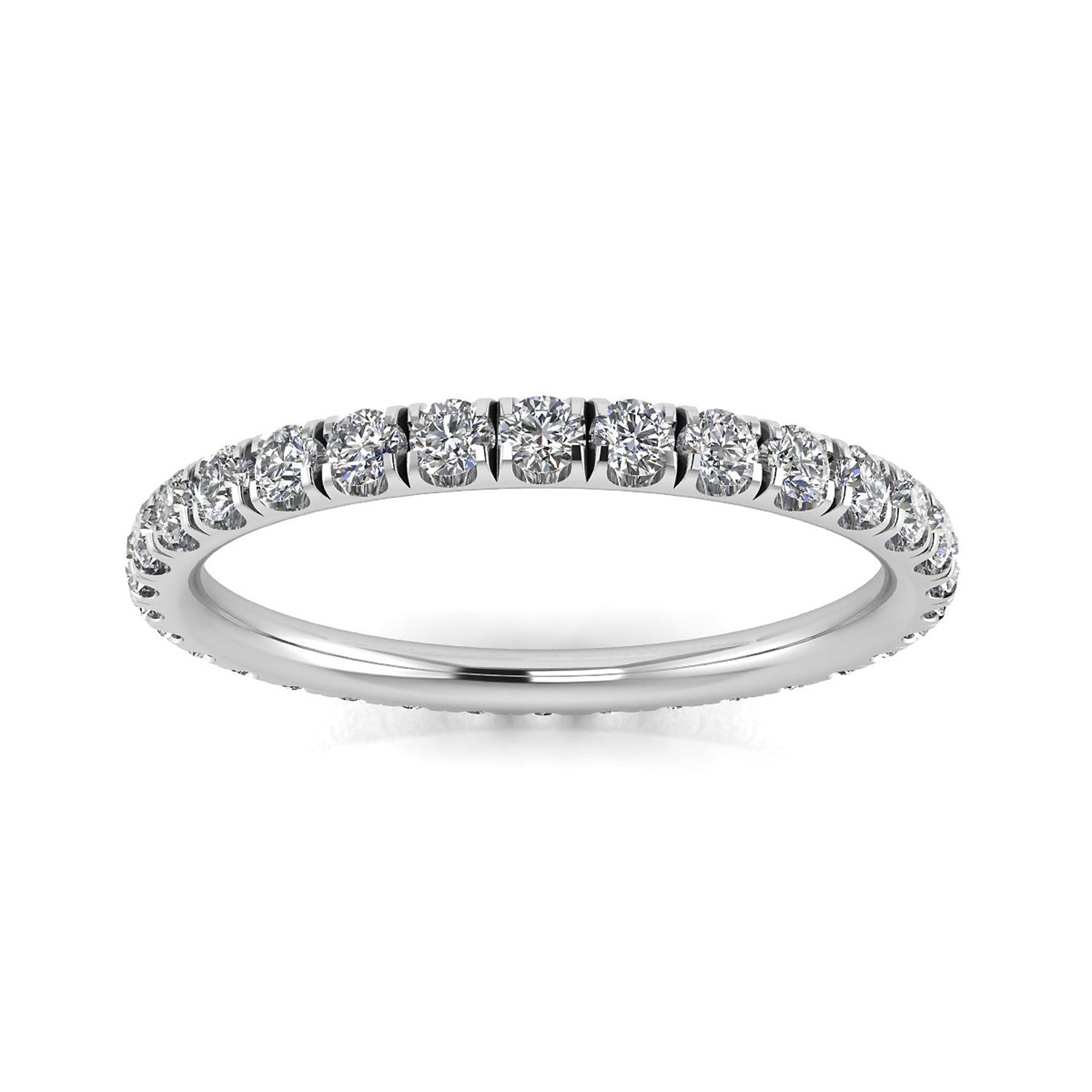 Round Brilliant Cut Diamond Split Prong Set Eternity Ring In 14k White Gold  (0.47ct. Tw.) Ring Size 6