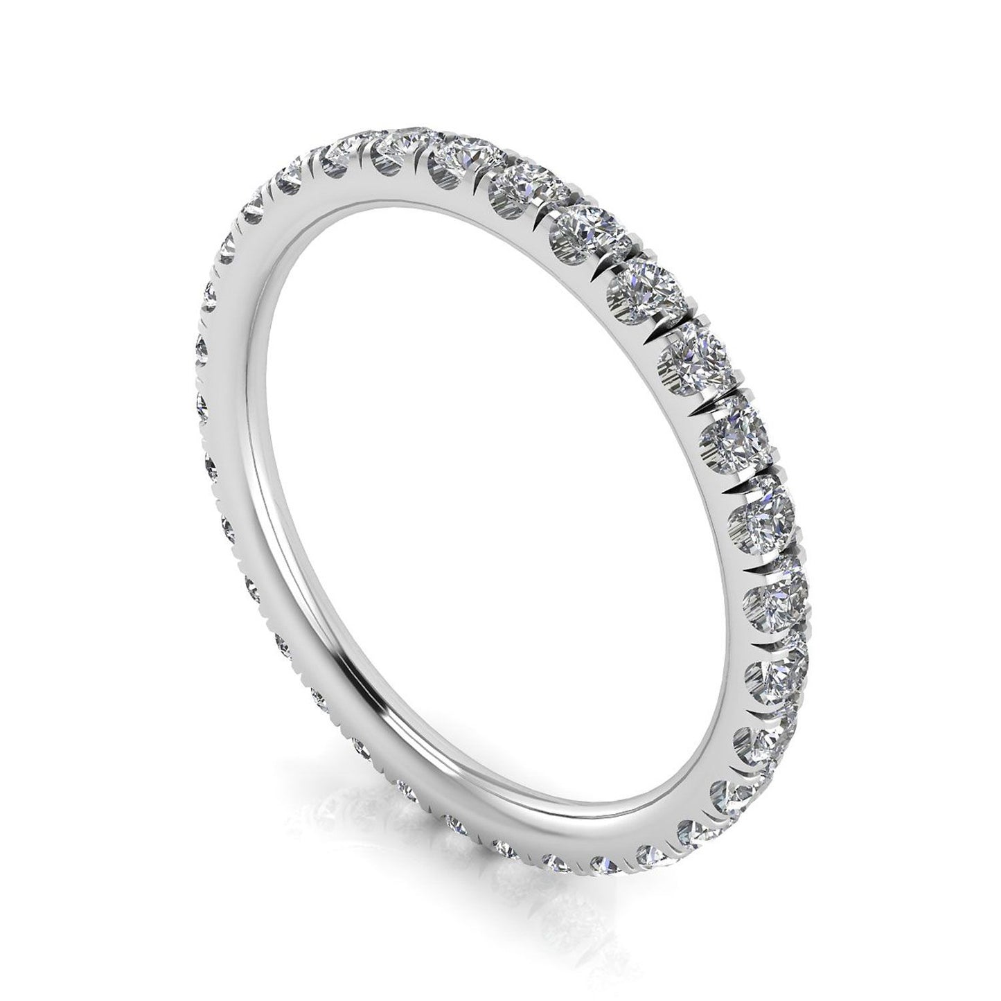 Round Brilliant Cut Diamond Split Prong Set Eternity Ring ทองคำขาว 18k (0.96 กะรัต Tw.) ขนาดแหวน 7