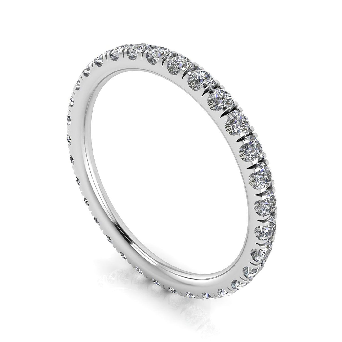 Round Brilliant Cut Diamond Split Prong Set Eternity Ring In 18k White Gold  (0.47ct. Tw.) Ring Size 6