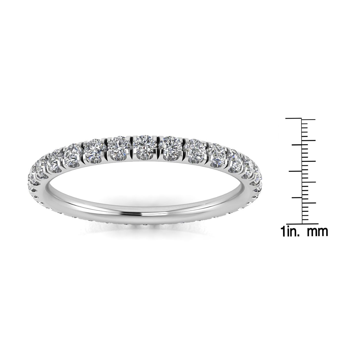 Round Brilliant Cut Diamond Split Prong Set Eternity Ring ทองคำขาว 18k (0.47 กะรัต Tw.) ขนาดแหวน 6